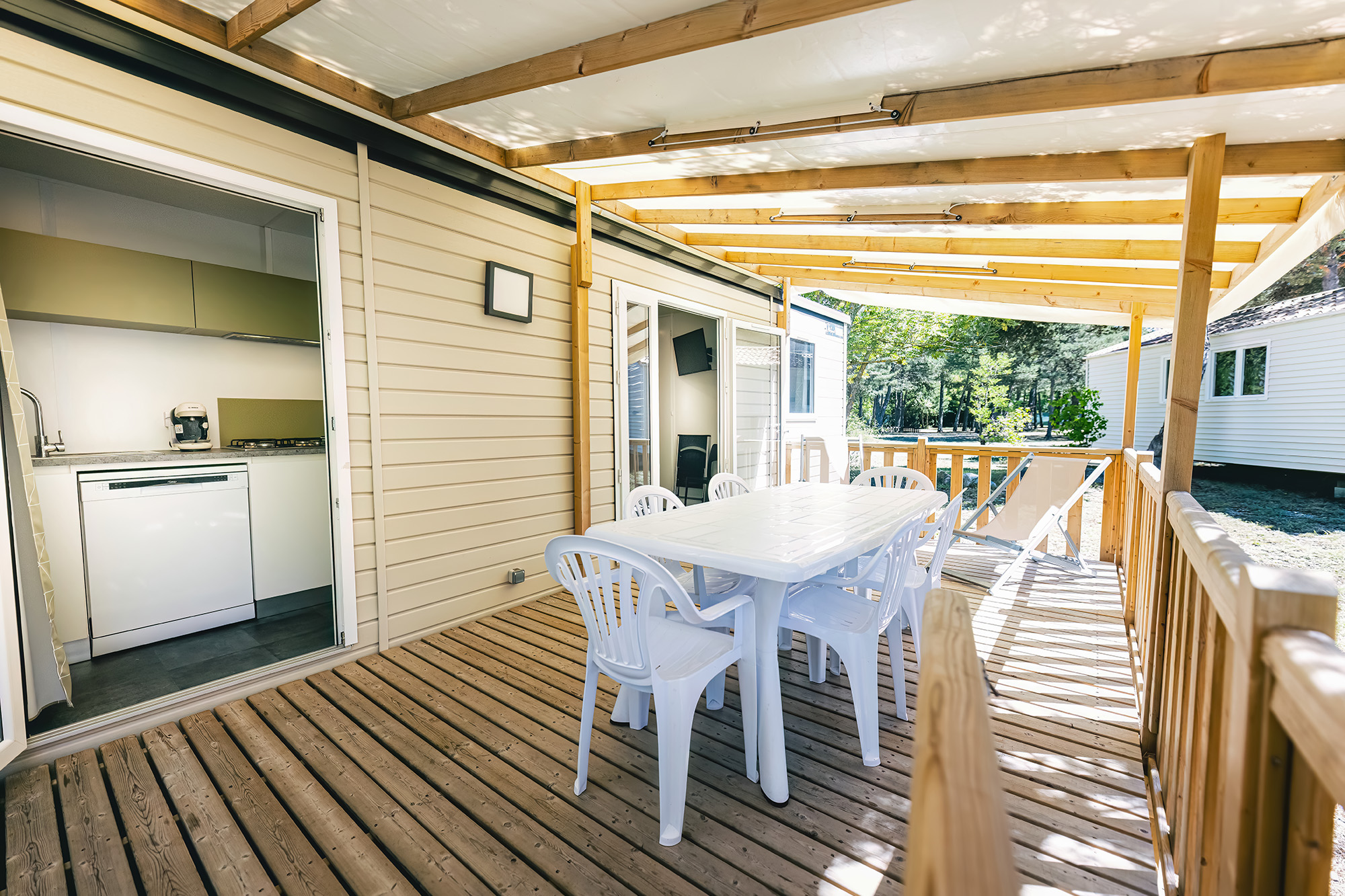 mobil home terrasse privee